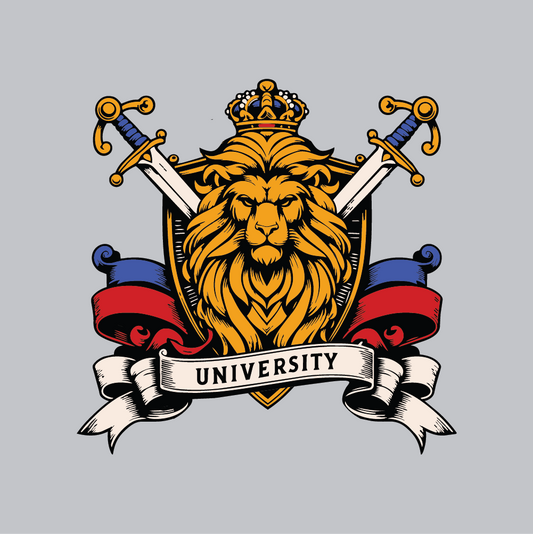 Royal Lion University Crest Polo Embroidery Design for Men