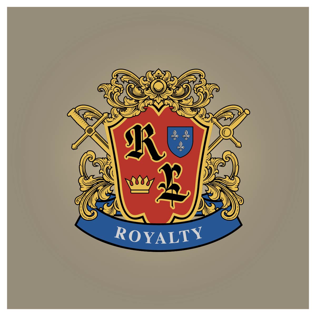 Royalty Monogram Heraldic Crest Vector – Polo Embroidery Badge Artwork
