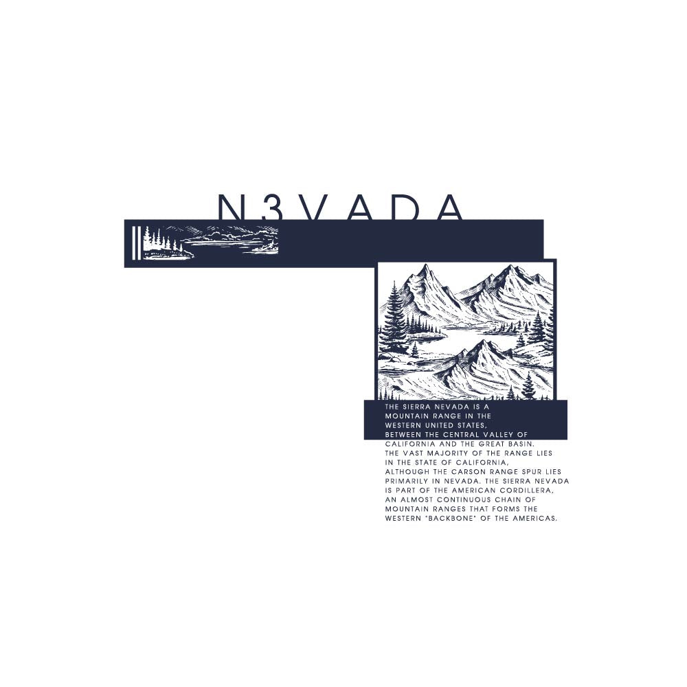 Nevada Mountain One color Tshirt Print Graphic Design