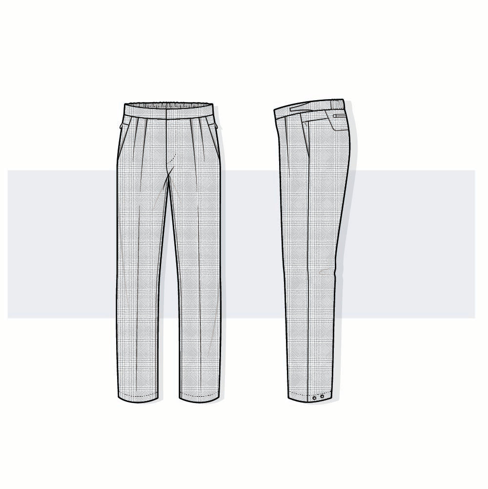 Women’s Plaid Tapered Ankle Trousers Fashion Flat Vector Template