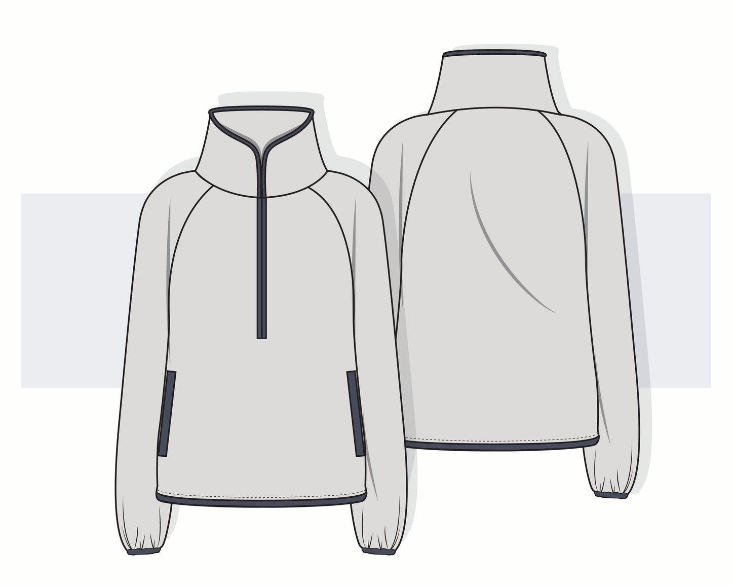 Women’s Full-Zip Polar Fleece Jacket Vector Template