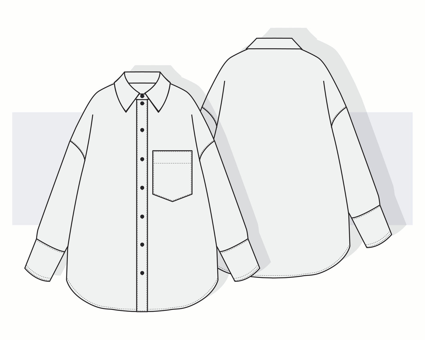 Women’s Relaxed Fit Button-Up Shirt Vector Template