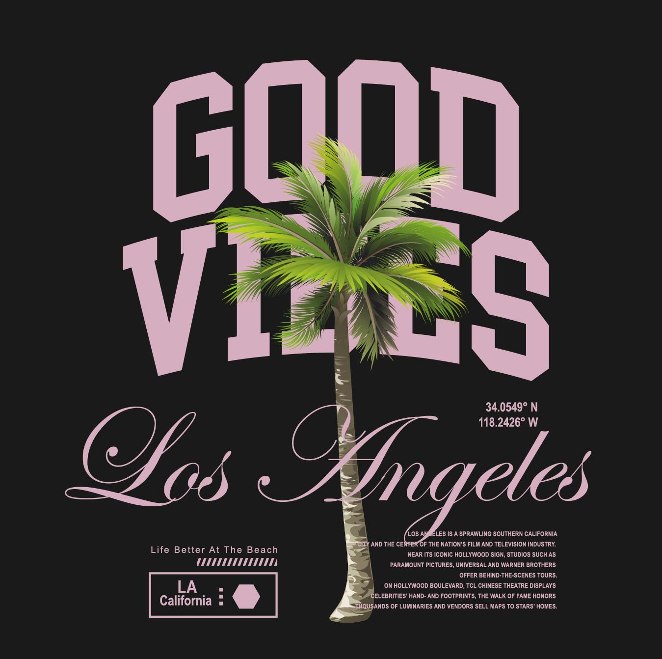 Good Vibes Los Angeles Graphic T-Shirt - Boxy Fit