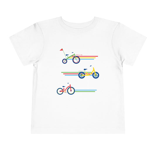 Colorful Kids Bicycles Toddler Tee | Bike Graphic Shirt