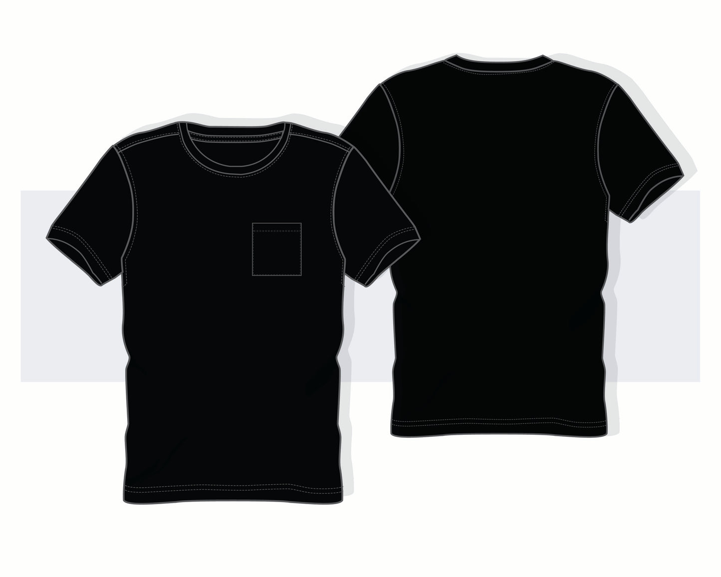 Men’s Regular Fit T-Shirt Vector Template with Pocket