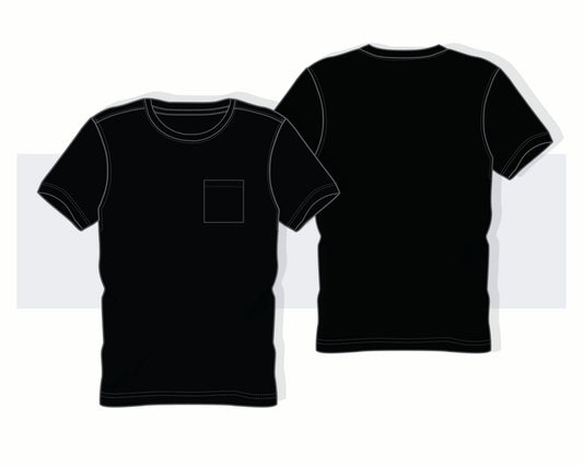 Men’s Regular Fit T-Shirt Vector Template with Pocket