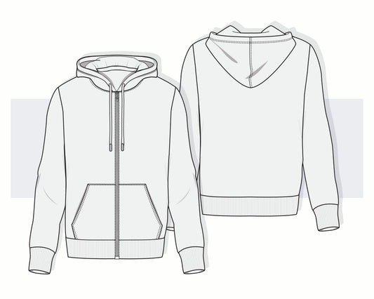 Men’s Zip-Up Hoodie Vector Template