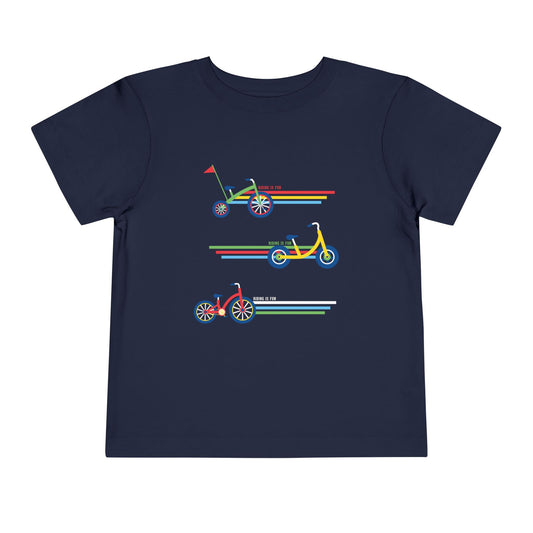 Colorful Kids Bicycles Toddler Tee | Bike Graphic Shirt