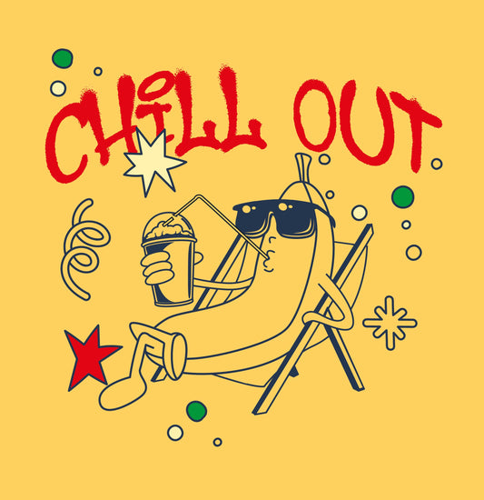 "Chilling Banana" Streetwear Graphic – Digital Illustration for Boys' Apparel