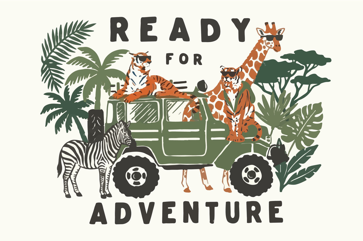 Wild Life Graphic – Little Explorer Cartoon Vector for Toddler & Boys' T-shirts