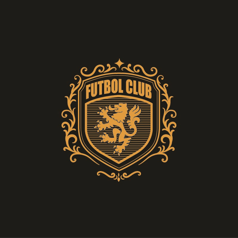 Futbol Club Gold Monogram Embroidery Badge Artwork for Men
