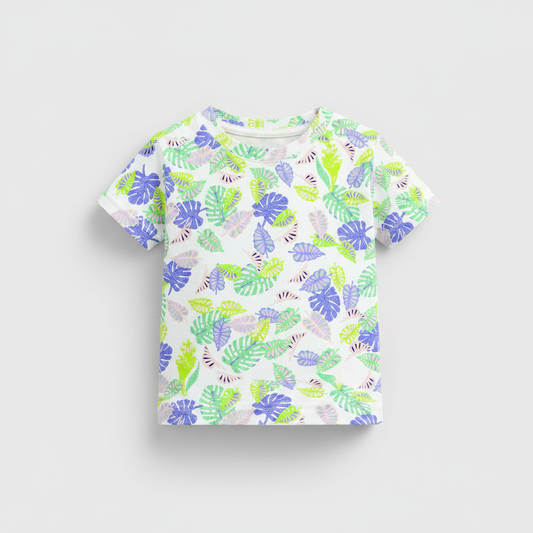 Tropical Monstera Seamless Pattern – Cute Pastel Cheese Leaf Vector for Textile & T-Shirt Print