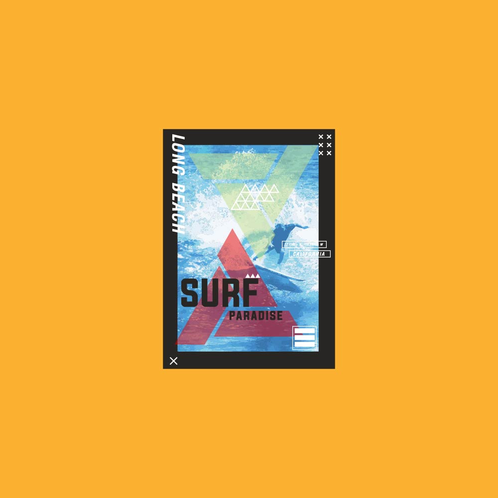 Long Beach Surf Paradise T-Shirt Print Graphic Design