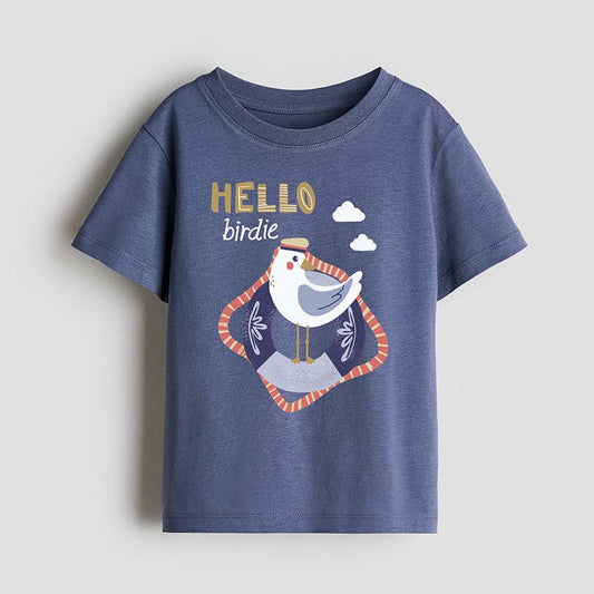 Hello Birdie Pelican Boys T-Shirt Graphic | Cute Bird Kids Digital Print Design