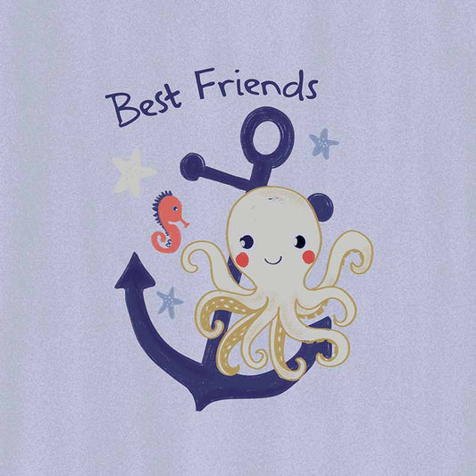 Cute Octopus Best Friends Summer Graphic for Boys | Kids Nautical Digital Print
