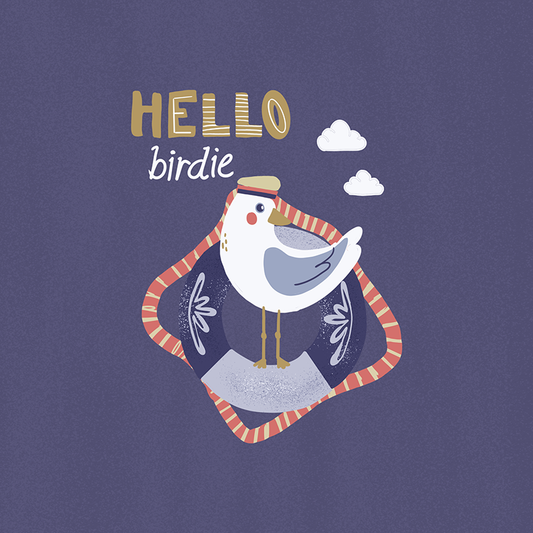 Hello Birdie Pelican Boys T-Shirt Graphic | Cute Bird Kids Digital Print Design