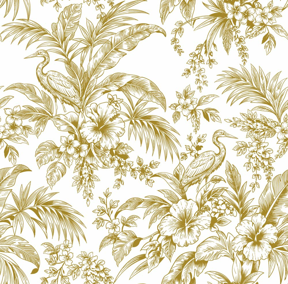Tropical Jungle Toile Seamless Pattern Illustration