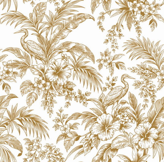 Tropical Jungle Toile Seamless Pattern Illustration