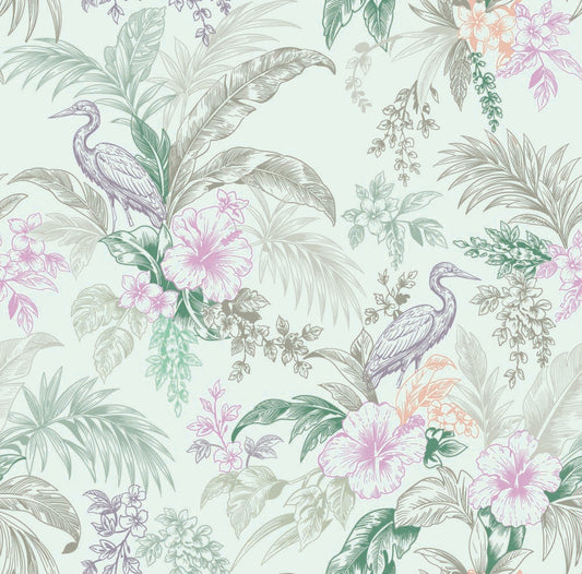 Tropical Jungle Toile Seamless Pattern Illustration multi color