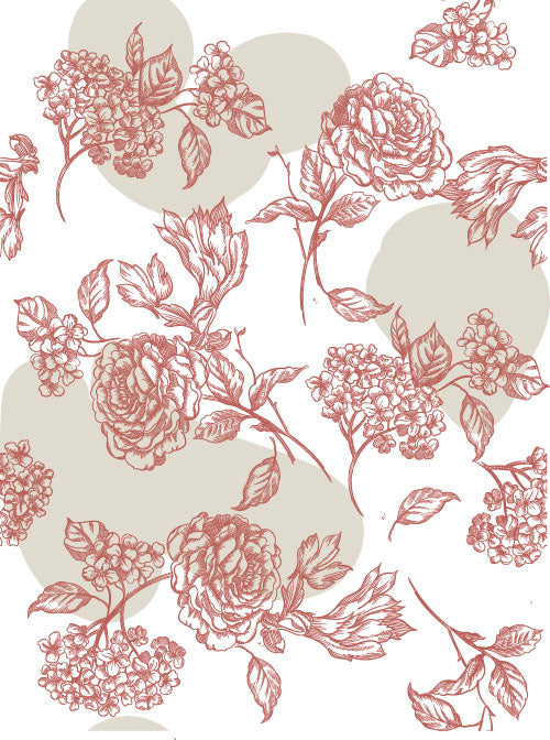 Vintage Botanical Sketch Floral Women Textile / Surface Pattern Graphic Design