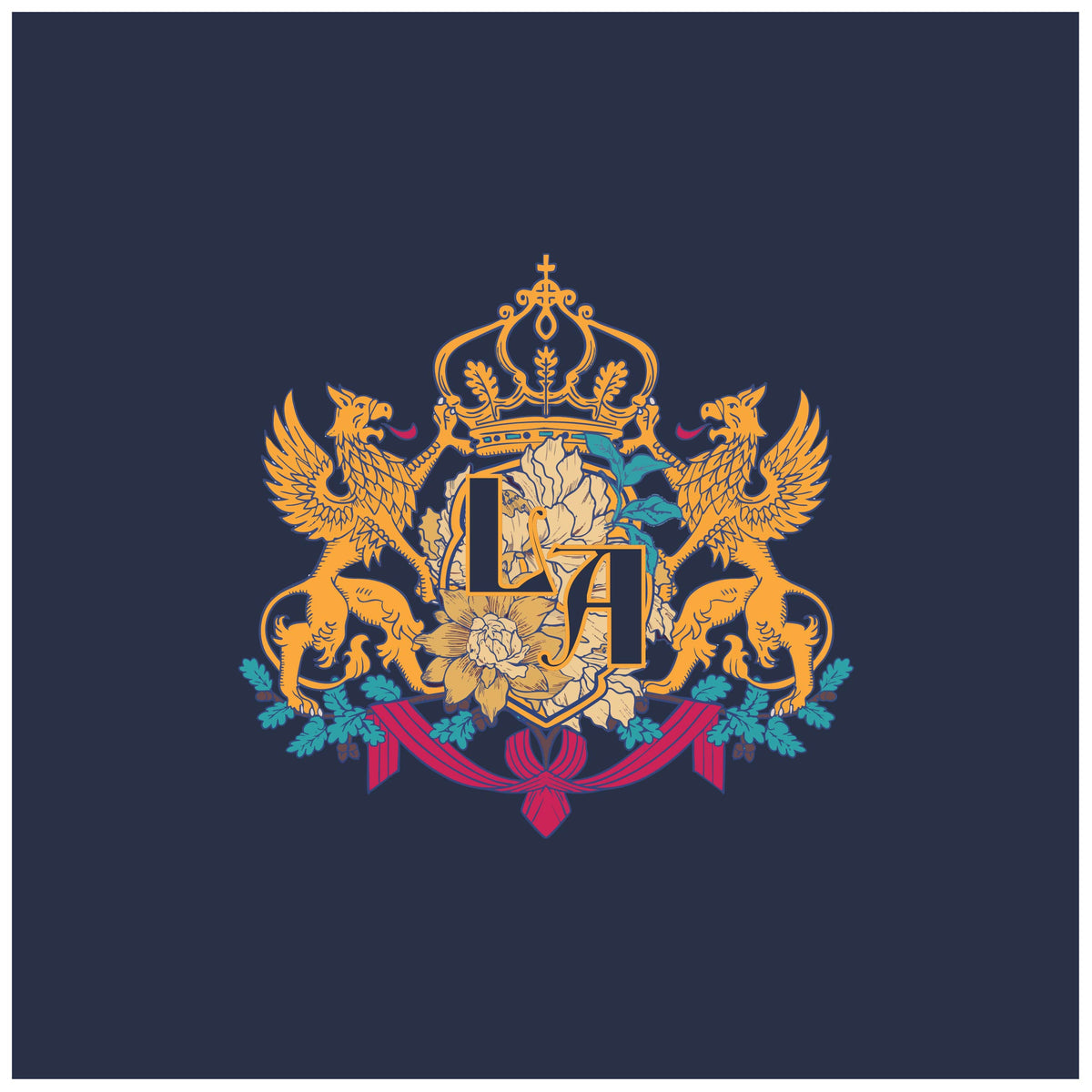 Vintage Griffin Crest Vector – Royal Heraldic Monogram Badge Artwork