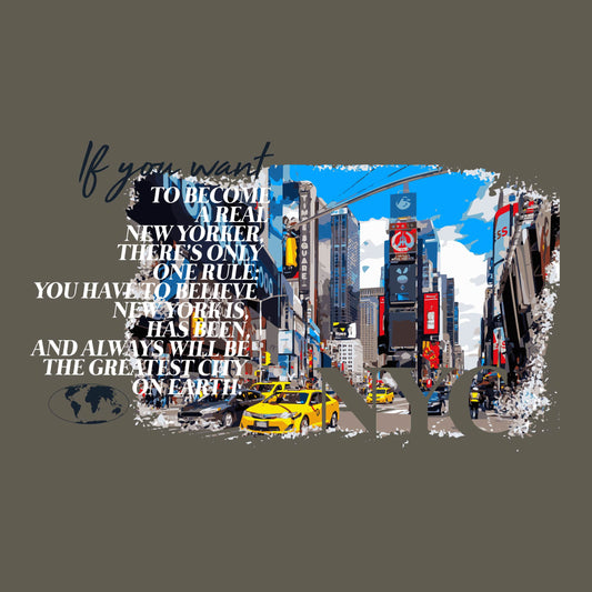 Front & Back Print NYC Streetwear Artwork Design for Men's T-shirt
