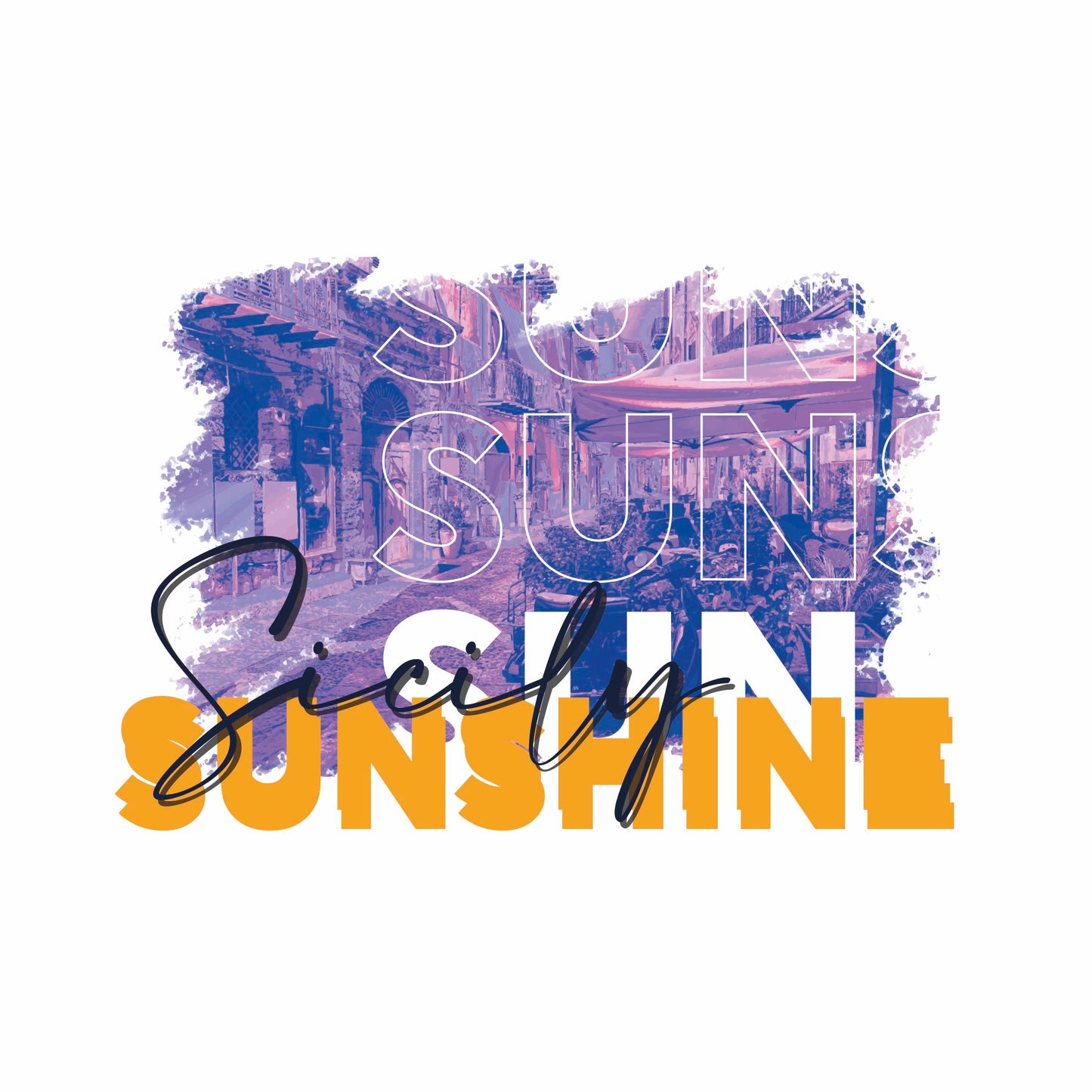 Sicily Sunshine T-Shirt Print Design for Men's T-shirt