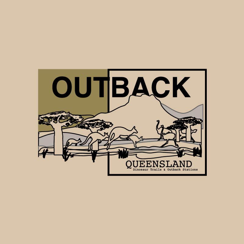 Outback Queensland Men T-Shirt Print Graphic Design