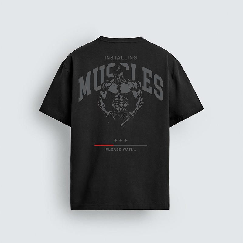 Installing Muscles Gym T-Shirt Print Design