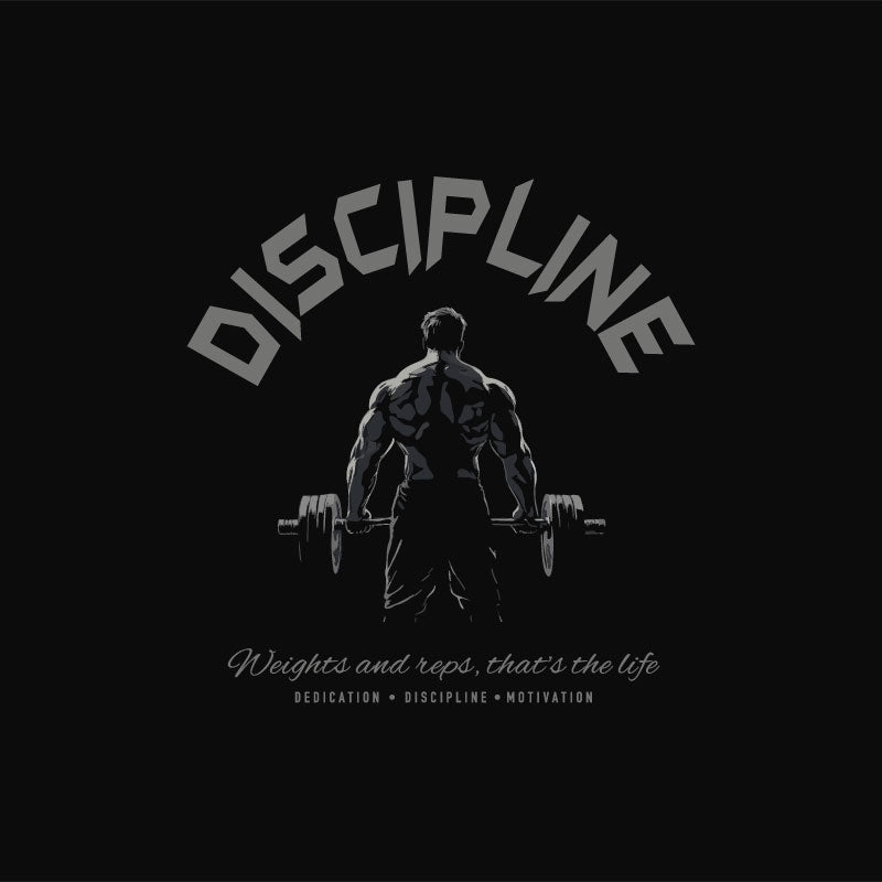 Discipline Gym Graphic T-Shirt Design – Bodybuilding Motivational Print