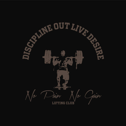 No Pain No Gain Lifting Club T-Shirt Design – Gym Motivational Graphic