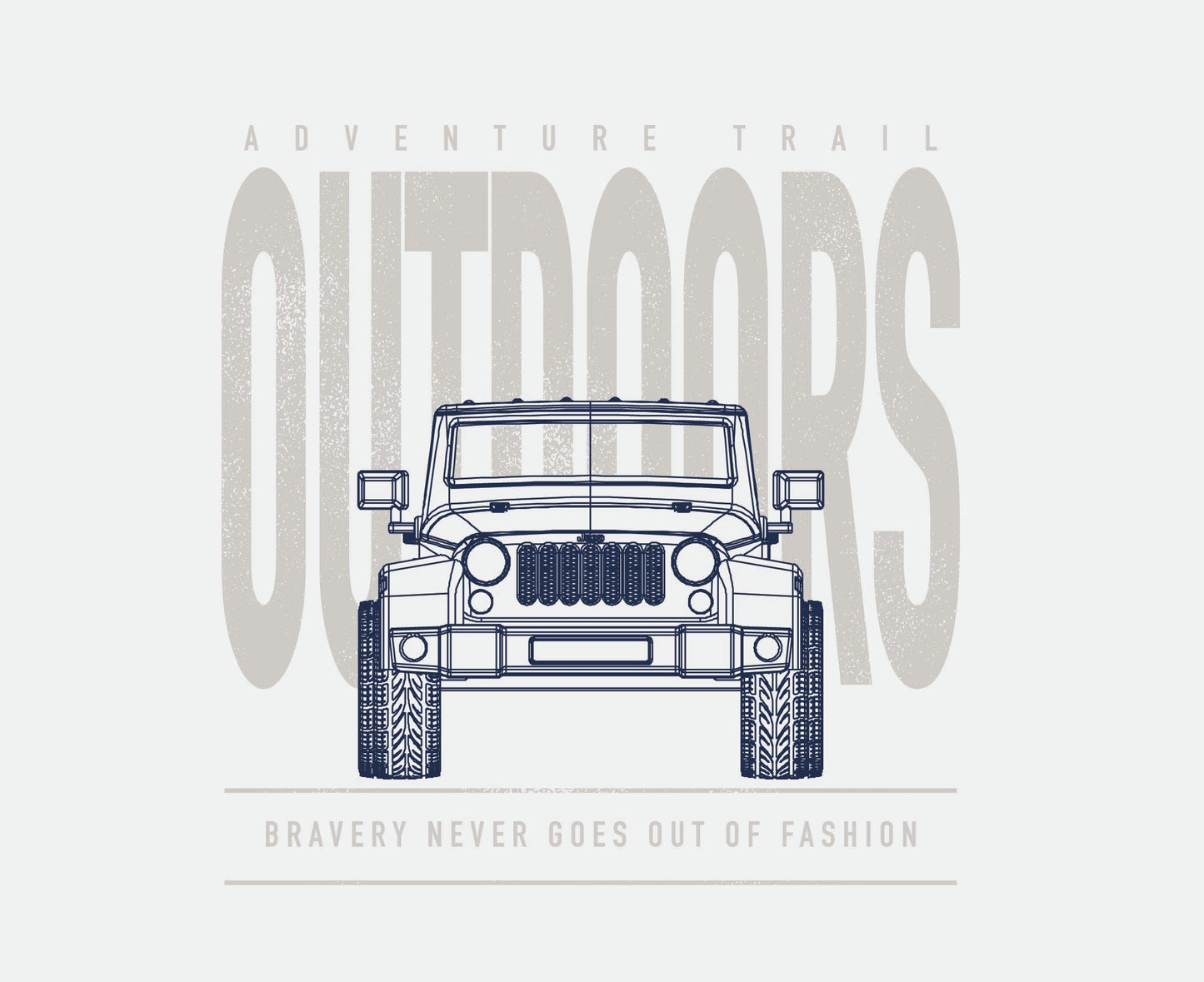 Retro Adventure Graphic – Vintage SUV Digital Illustration for Men's Apparel