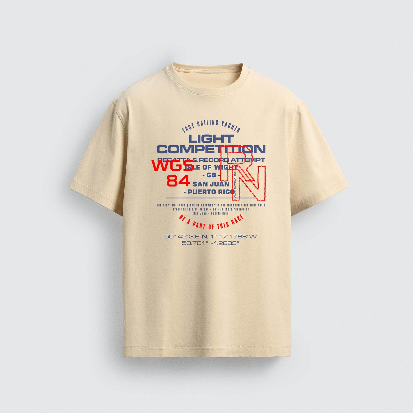 Ocean Racing Typography Graphic – Sailing Vector for Men's T-shirts