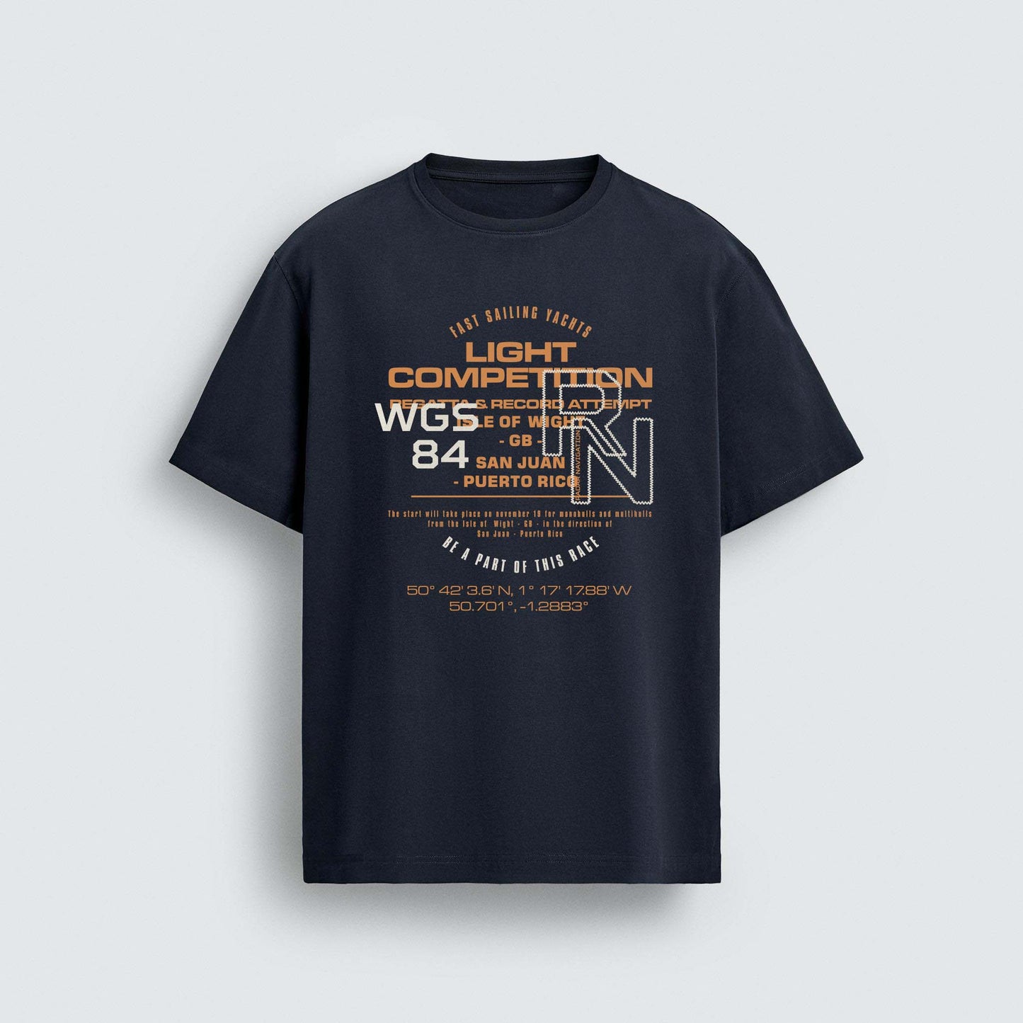 Ocean Racing Typography Graphic – Sailing Vector for Men's T-shirts