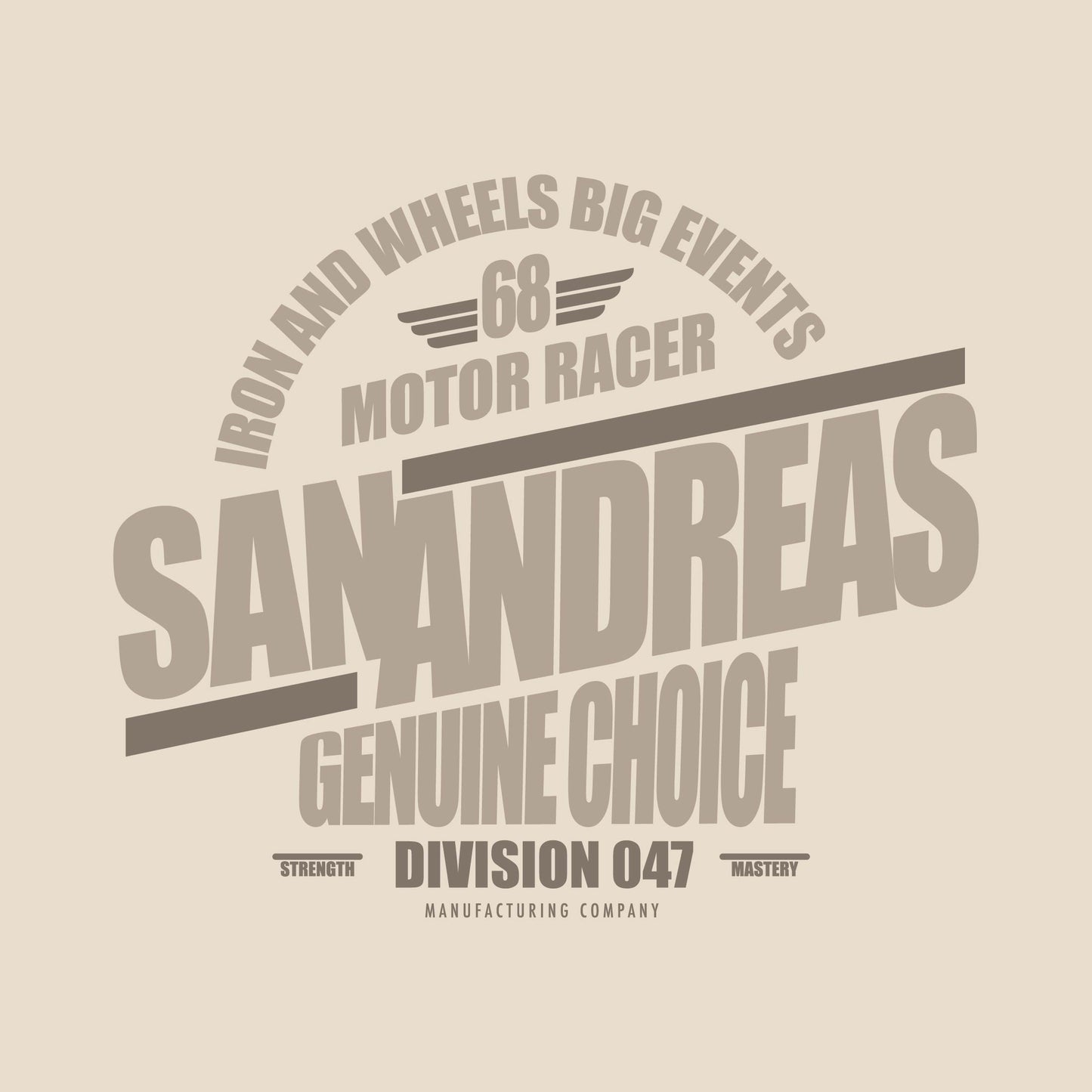 Racing Motor Typography Graphic Design for Men's T-shirt