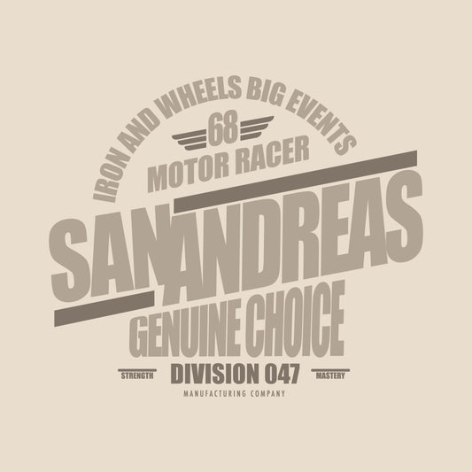 Racing Motor Typography Graphic Design for Men's T-shirt