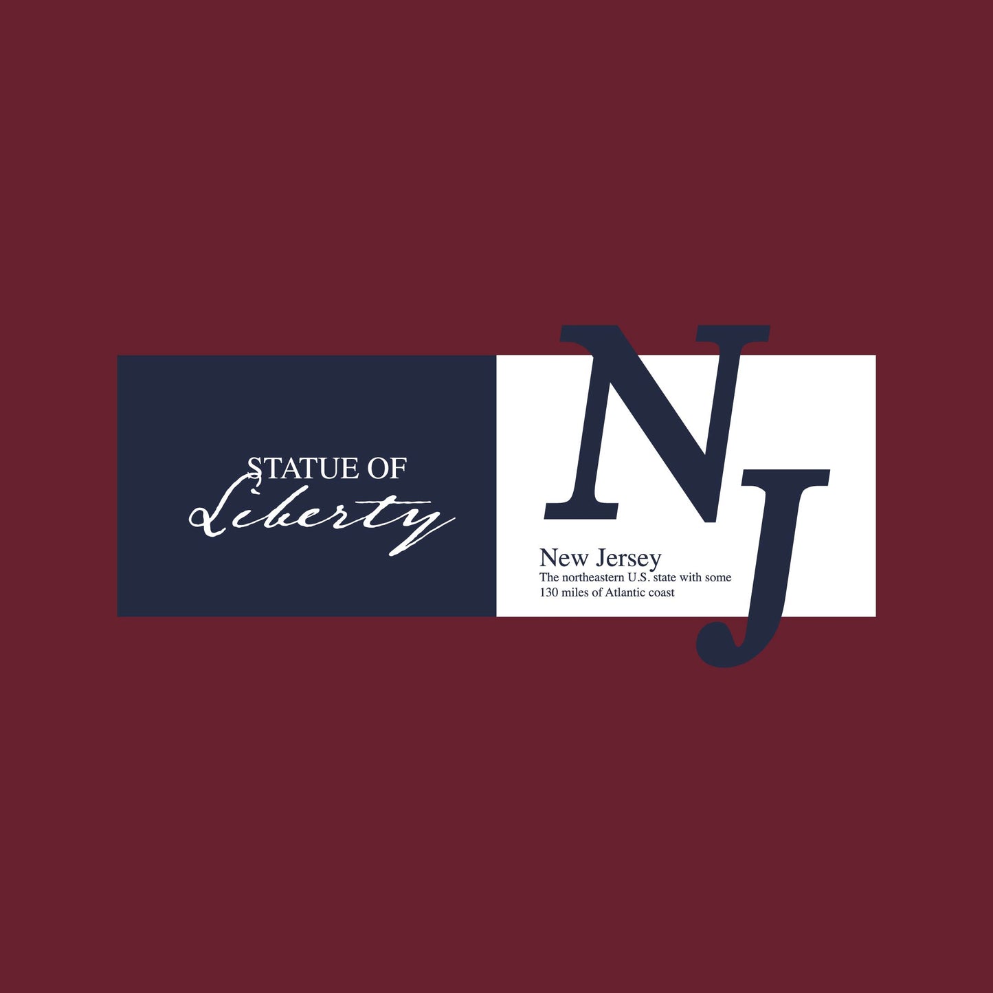 New Jersey Square - Vector for Men's Graphic T-shirt