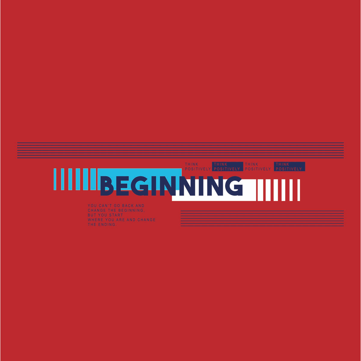 Beginning Motivational Typography T-Shirt Graphic – Men’s Vector Print Design