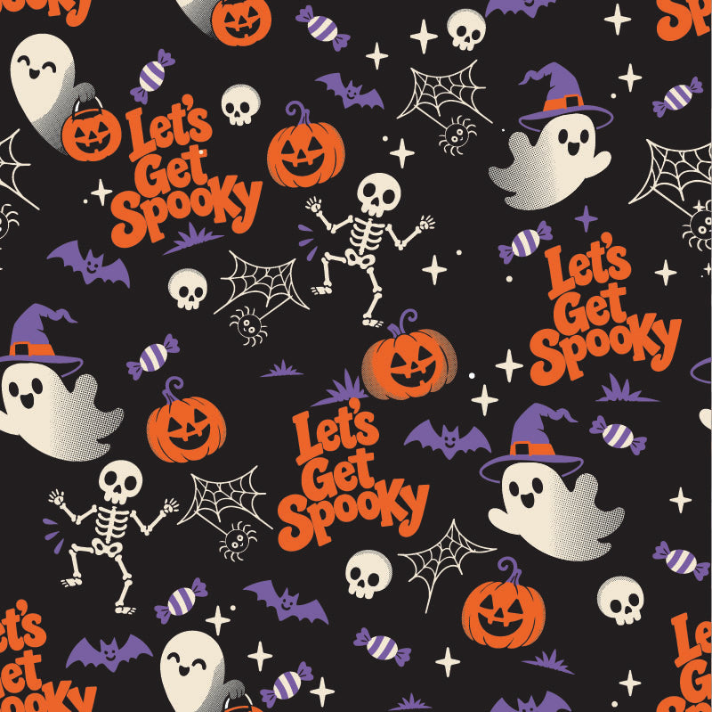 Halloween Pattern Lets Get spooky Textile Graphic Design