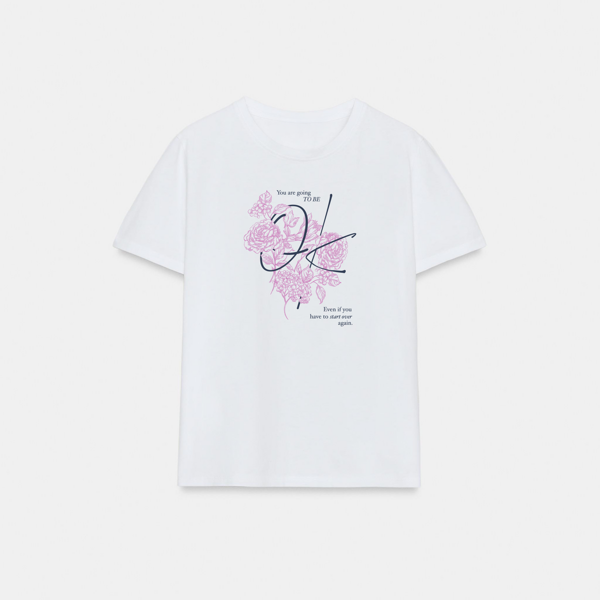 Vintage Botanical Sketch Floral T-Shirt Print