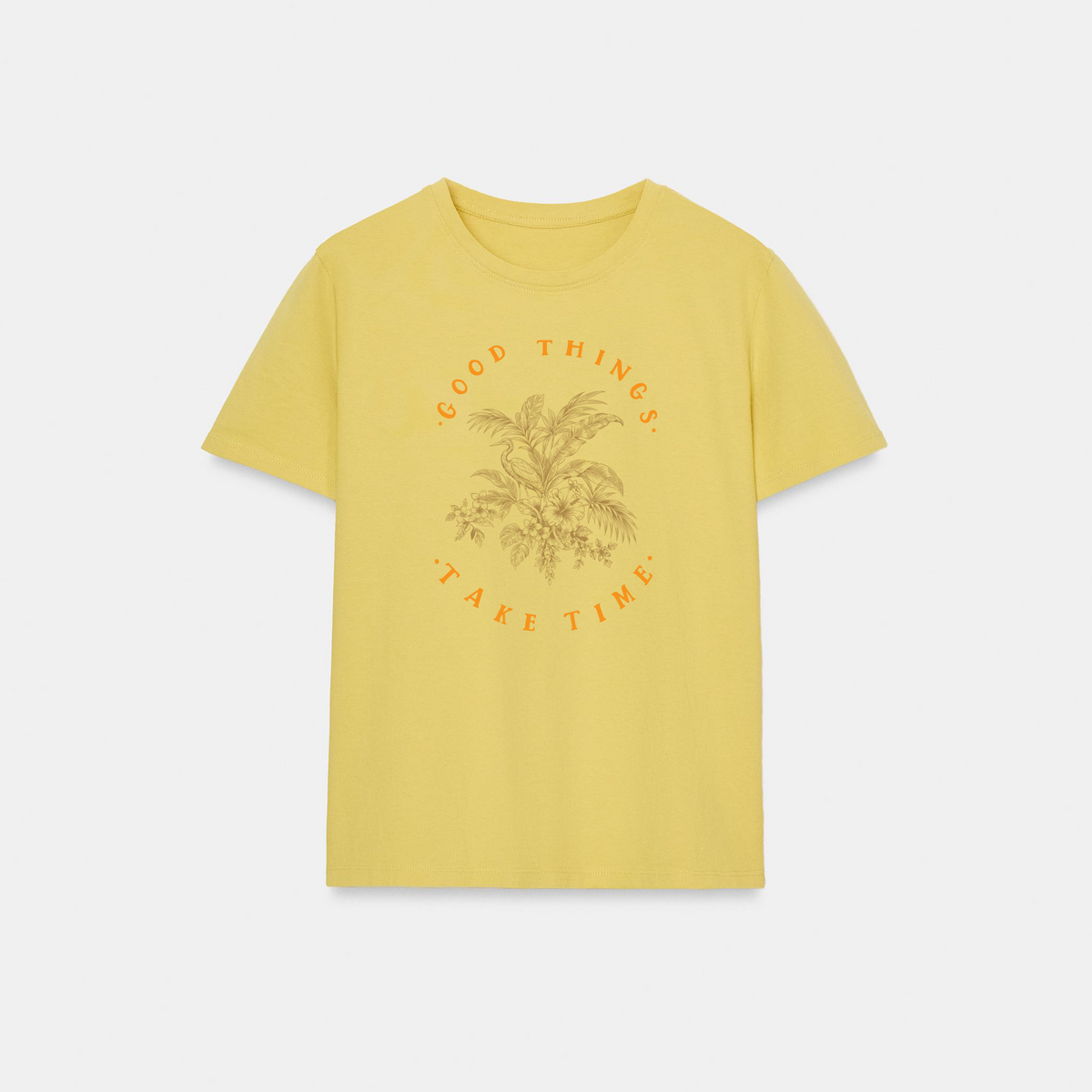 Good things Takes time Tropical Illustration Women T-Shirt Print