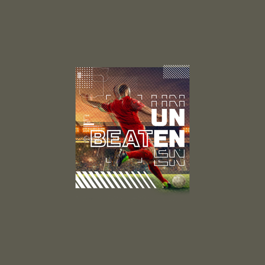 Unbeaten Soccer Player Digital Print Men T-Shirt Print