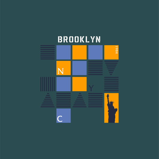 Brooklyn NYC Liberty Geometric Graphic T-Shirt Design | New York Vector Print