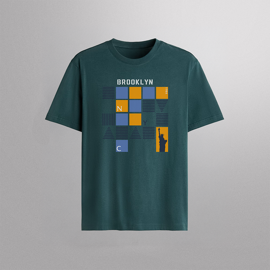 Brooklyn NYC Liberty Geometric Graphic T-Shirt Design | New York Vector Print