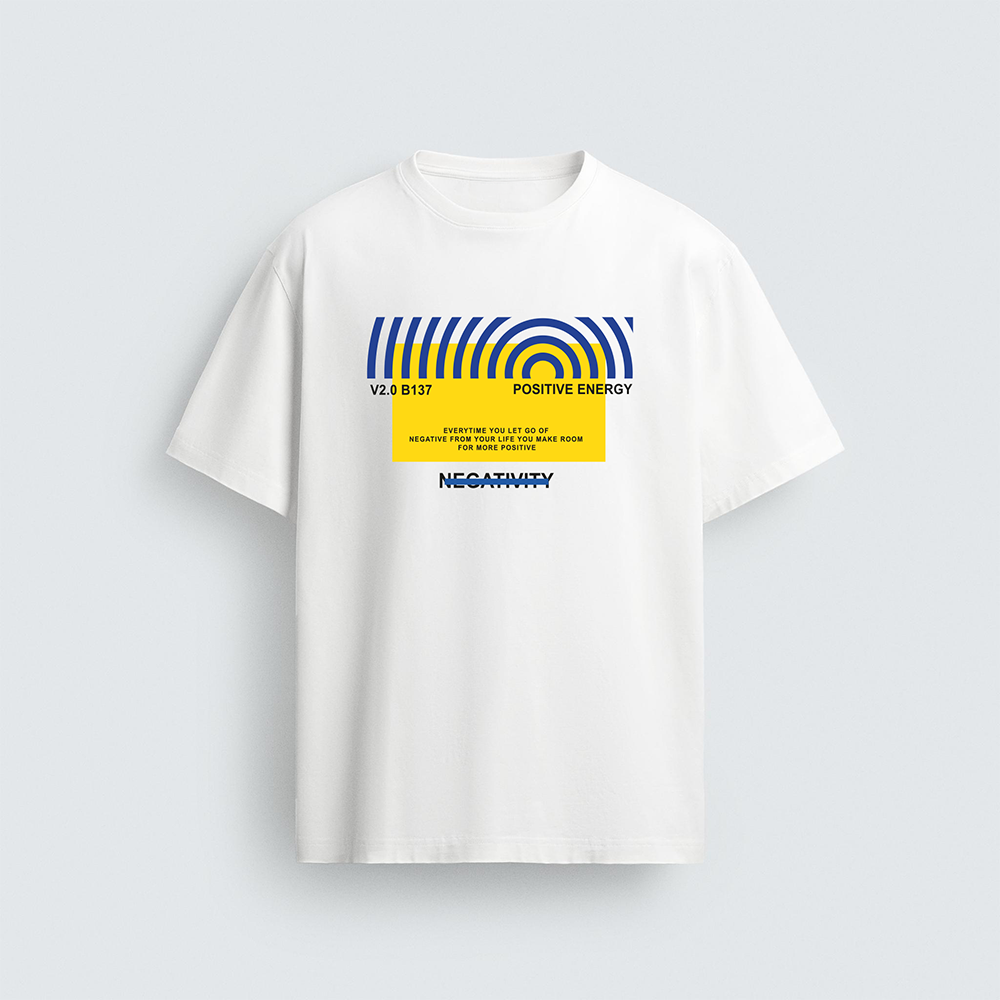 Positive Energy Abstract Graphic T-Shirt Design | Typography Digital Print