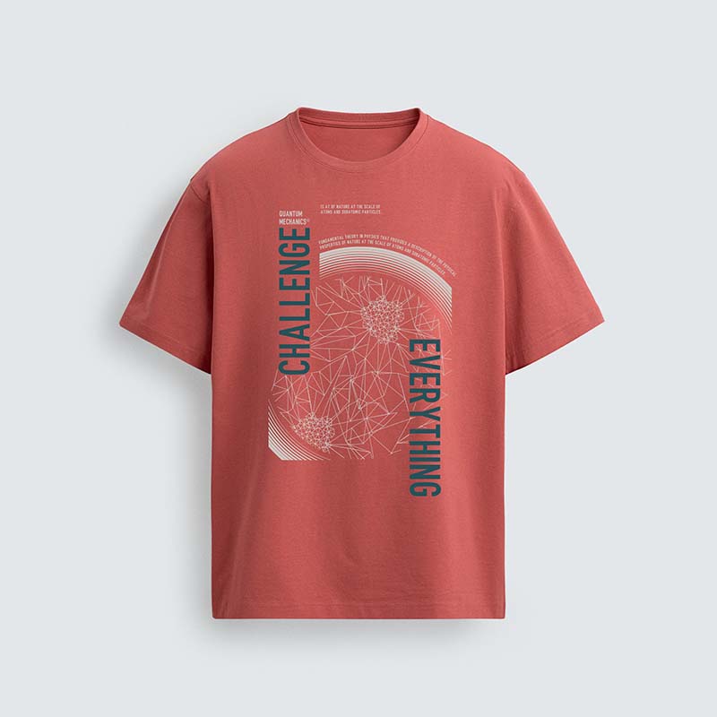 Challenge Everything Geometric Typography Print Men T-Shirt Print Graphic Design