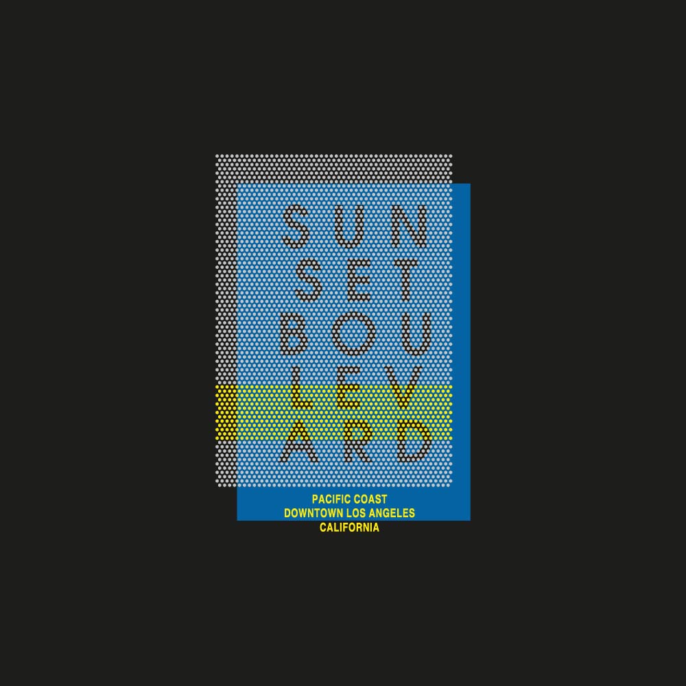 Sunset Boulevard Dots Graphic Tee for Men