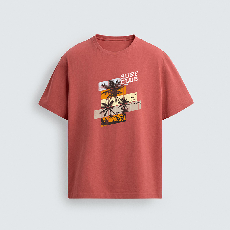 Surf Club Trees Silhouette Men T-Shirt Print Graphic Design