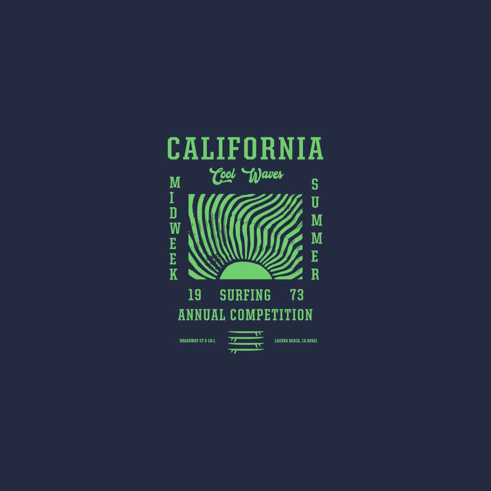 California Cool Waves Summer Graphic T-shirt