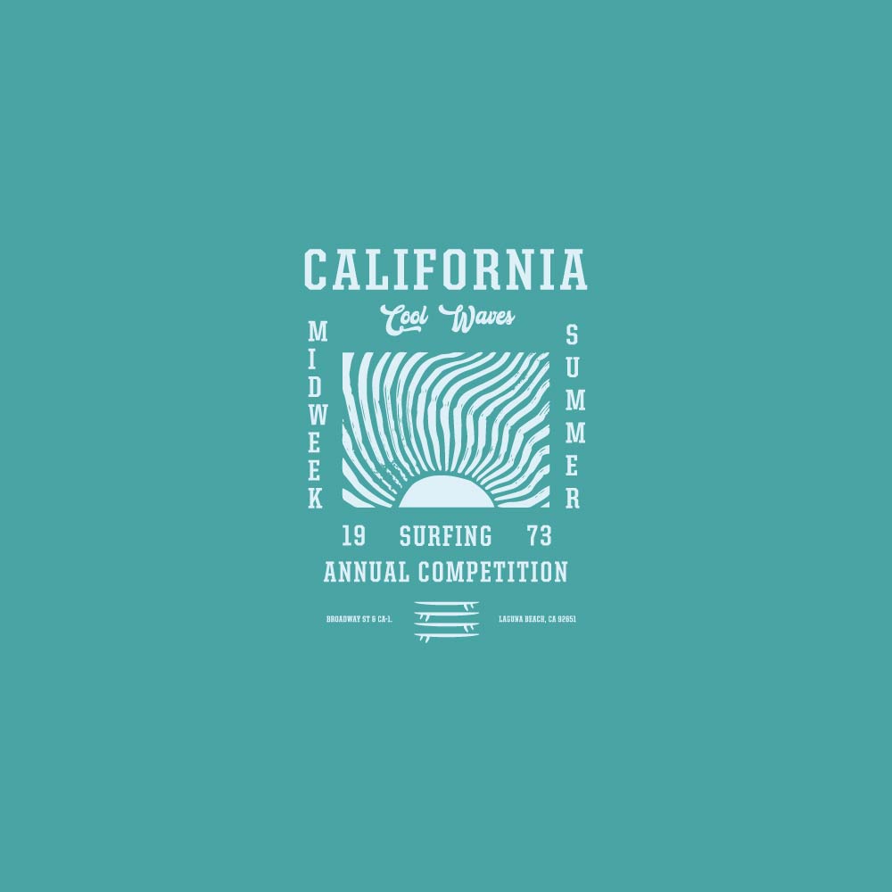 California Cool Waves Summer Graphic T-shirt